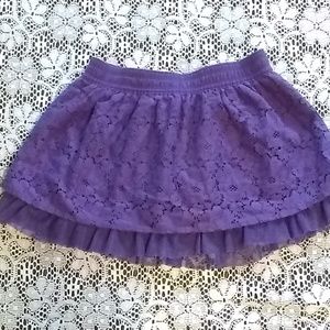 CHEROKEE FLORAL LACE PURPLE FLARE SKIRT
